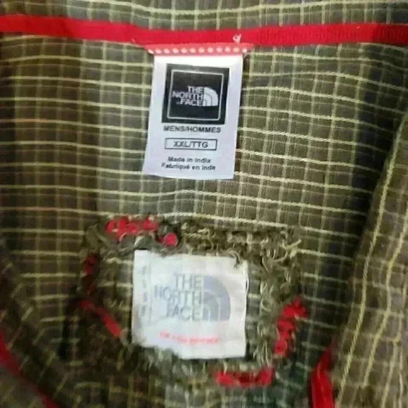 The North Face Plaid Brown Short Sleeve Button Up Mens Shirt XXL Pocket - Picture 5 of 7